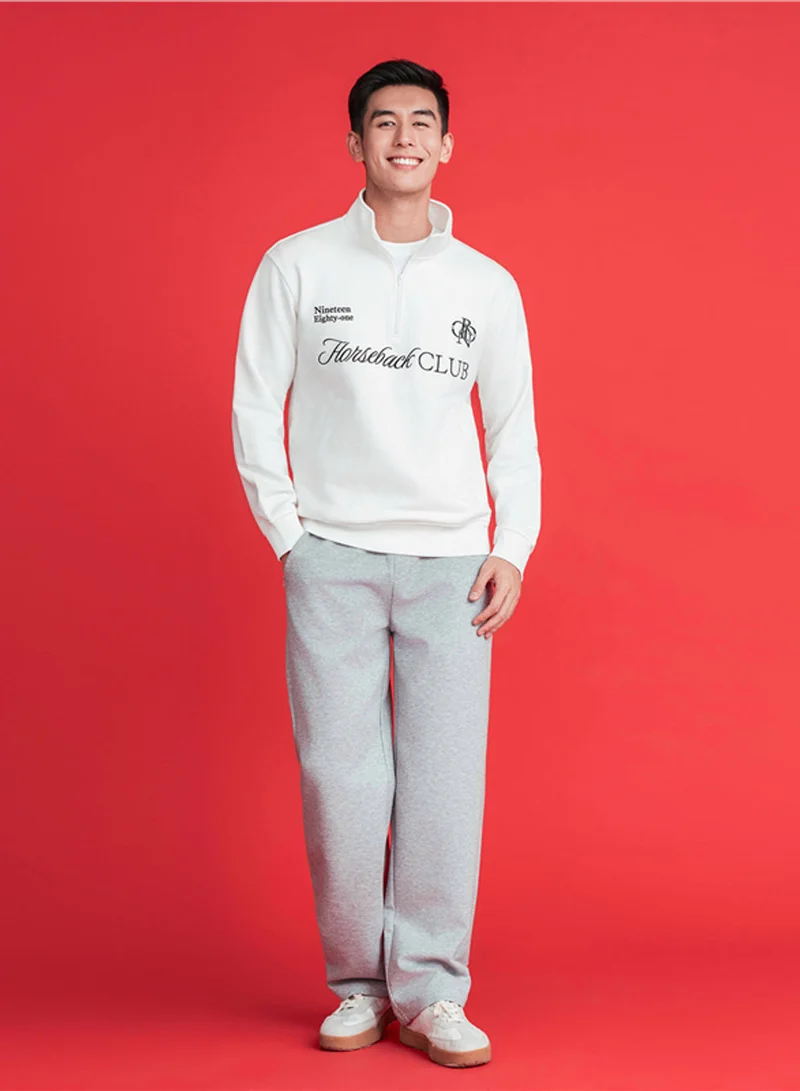 GIORDANO  Men’s Relaxed Straight Interlock Jogger with Elastic Waist for Men | Best Price UAE